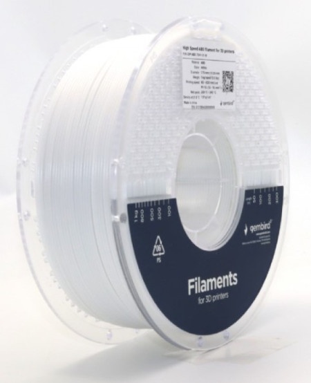 Gembird 3DP-ABS1.75HY-01-W ABS filament velike brzine za 3D stampac 1.75mm, kotur 1KG WHITE