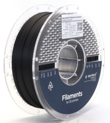 Gembird 3DP-PLA1.75HY-01-BK PLA filament velike brzine za 3D stampac 1.75mm, kotur 1KG BLACK