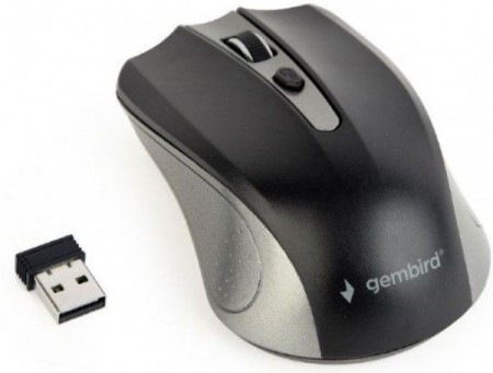 Gembird bezicni mis 2,4GHz opticki USB 800-1600Dpi spacegrey/black 99mm MUSW-4B-04-GB