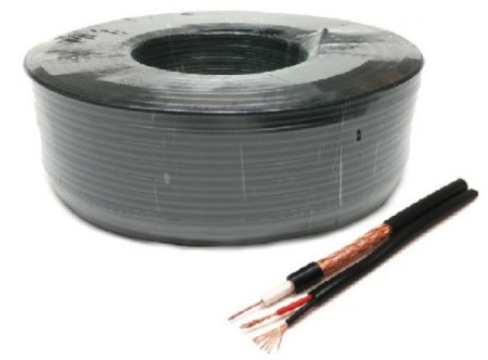 Gembird KABL-COAX-RG59+2X0.75 CCA/PE/100M outdoor koaksialni kabl sa napojnim kablom 2x0,75mm black 100m