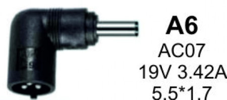 Gembird NPC-AC07 (A6) konektor za punjac 65W-19V-3.42A, 5.5x1.7mm (Acer-Dell-HP) - Img 1