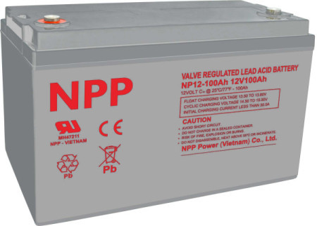 Gembird NPP NPG12V-100Ah, gel battery C20=100AH, T16, 330x171x214x220, 27,3KG, light grey - Img 1