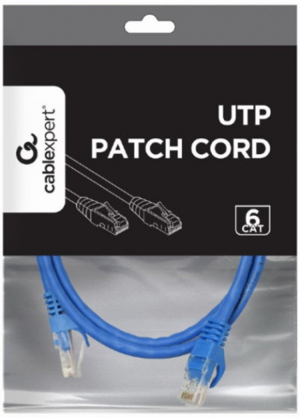 Gembird PP6U-0.5M/B mrezni kabl, CAT6 UTP Patch cord 0.5m blue - Img 1