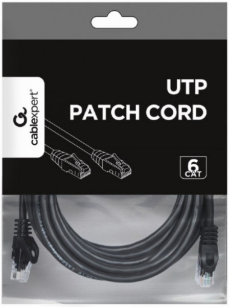Gembird PP6U-5M/BK mrezni kabl, CAT6 UTP patch cord 5m black