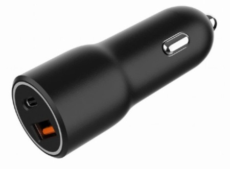 Gembird ta-uc-ac2pdqc38-car-01 2-port usb car fast charger, type-c pd, 38w, black