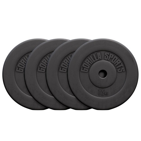 Gorilla Sports Set tegova obloženih plastikom 30 kg (4 x 7,5 kg) ( 100144-00006-0112 )