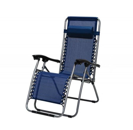 Green Bay baštenska stolica podesiva sa jastukom metalna – plava Messina ( 055681 )