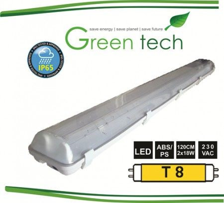 Greentech Svetiljka vodonepropusna za LED cevi IP65 2x18W LED WP-1200-2x18 ( 060-0227 ) - Img 1