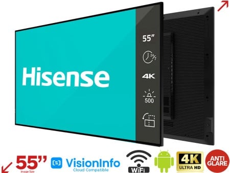 Hisense 55DM66D 55 inča 4K UHD 500 nita Digital Signage Display - 24/7 Operation