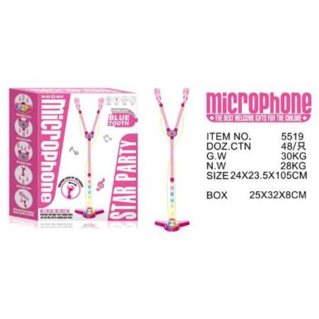 Hk mini, mikrofon sa muzikom i svetlom, roze ( A070518 )
