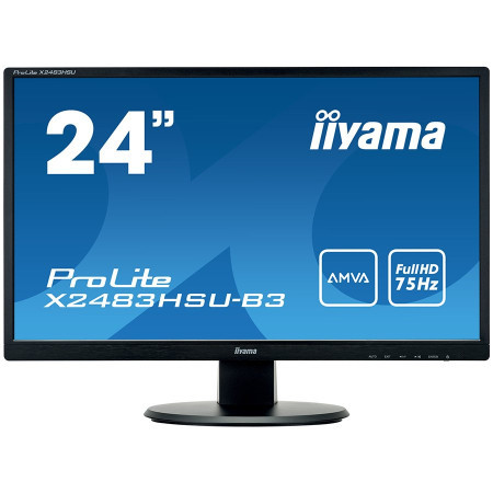 Iiyama 24&quot; 1920x1080, AMVA panel, 250cdm2, 4ms, VGA, DisplayPort, HDMI, USB-HUB, Speakers (23,8&quot;VIS) monitor ( X2483HSU-B3-D ) - Img 1