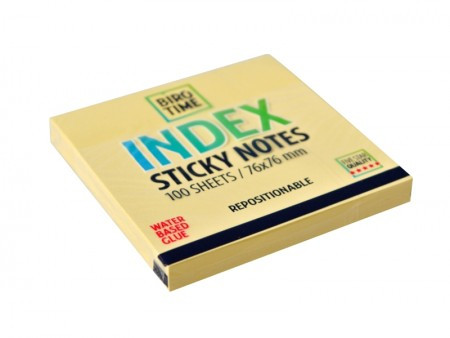 Index, blokčić, samolepljivi, 76 x 76 mm, 100 lista, pastel žuta ( 490110 ) - Img 1