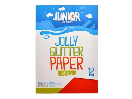 Jolly papir sa šljokicama, crvena, A4, 250g, 10K ( 136136 ) - Img 1