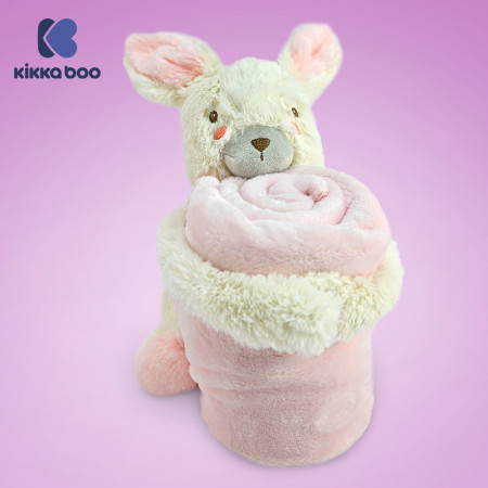 KikkaBoo bebi ćebence sa plišanom igračkom 70x100 Rabbits in Love ( KKB50117 )