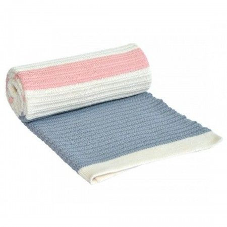KikkaBoo Ćebence za bebe stripes - light blue-pink ( 31103010023 ) - Img 1