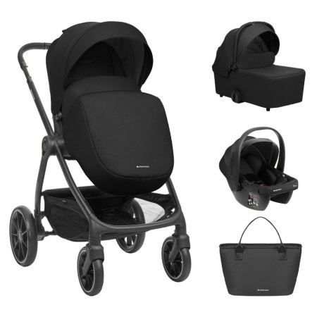 KikkaBoo Kolica Modena 3in1 set sa I-SIZE autosedištem i tvrdom korpom Black ( KKB11259 )