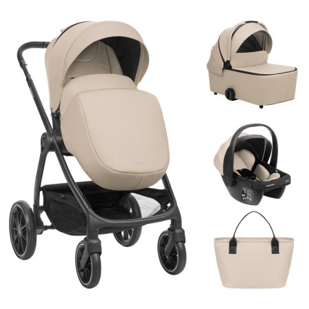 KikkaBoo Kolica Modena 3in1 set sa I-SIZE autosedištem i tvrdom korpom Beige ( KKB11225 )