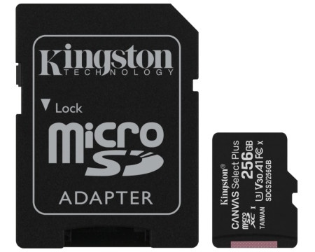 Kingston 256gb canvas select plus 100r sdcs2/256g + adapter Mc microsdxc ( 22502 )
