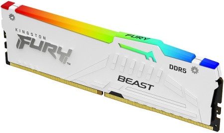 Kingston DDR5 16GB 6000MT/s FURY BEAST RGB, CL36 1.35V, White, Memory Kit ( KF560C36BWE2A-16 )