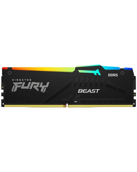 Kingston DDR5 32GB (2x16GB kit) 6000MHz fury beast RGB, CL40 1.35V, memory kit, w/RGB heatsink memorija ( KF560C40BBAK2-32 )