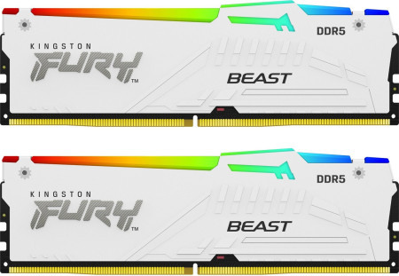 Kingston DDR5 64GB (2x32GB) 5200MHz CL36 [fury beast] white RGB EXPO memorija ( KF552C36BWEAK2-64 )