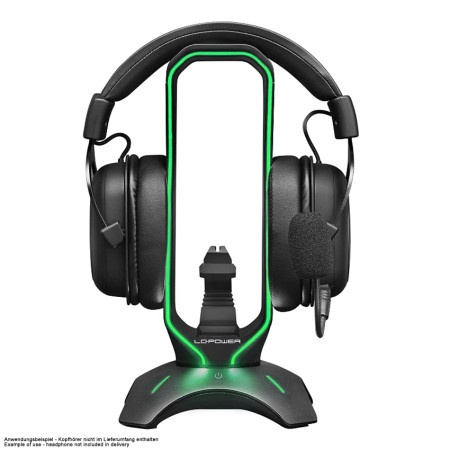 Lc power lc-hub-head-bungee usb3.0 hub with headphone holder & mouse bungee, rgb lighting usb ( 23520 )