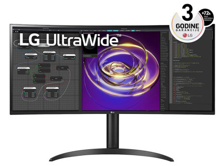 LG 34"/IPS,21:9,zakrivljen/3440x1440/60Hz/5ms GtG/HDMIx2,DP,USB/visina/VESA/crna monitor ( 34WP85CP-B.AEU )