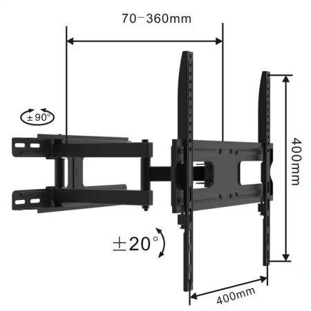 Linkom nosač za TV 32-55/max vesa 400x400/45kg/zglobni