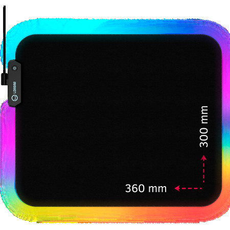 Lorgar steller 913, gaming mouse pad, High-speed surface, anti-slip rubber base, RGB backlight 360mm x 300mm x 3mm ( LRG-GMP913 )