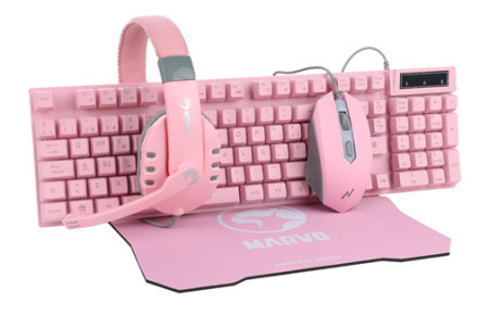 Marvo CM370 tastatura+miš+slušalice pink ( 002-0174 ) - Img 1