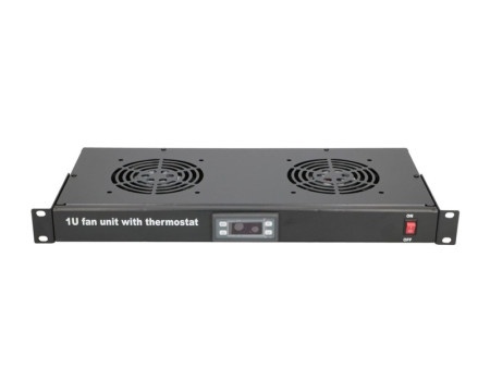 Maxpro line Ventilacioni panel-polica, dva ventilatora i termostat, 1U