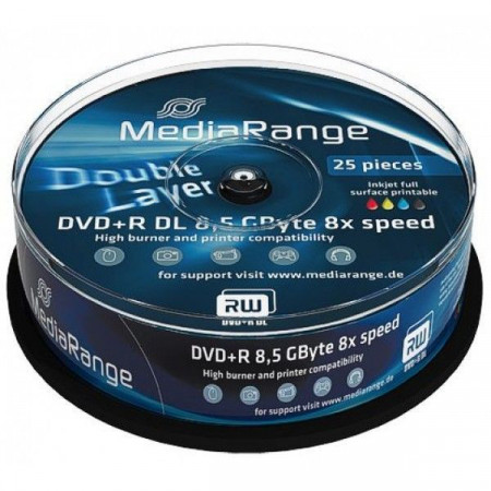 MediaRange MR474 Double Layer Printable 8.5GB DVD+R DL 8X ( 55YMP82+/Z )