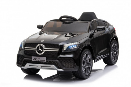 Mercedes GLC Coupe - Crni Licencirani auto na akumulator sa kožnim sedištem i mekim gumama