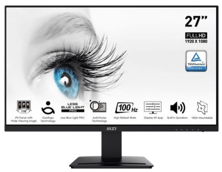 MSI pro mp273a flat fhd ips 100hz hdmi/dp/vga monitor 27inc