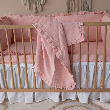 Muslin ogradica za krevetac sa posteljinom i prekrivačem roze ( TNC_DVI6EW_0915083 )