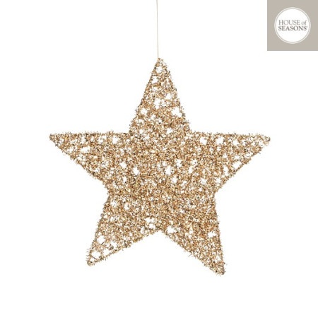 Novogodišnja dekoracija - hanging ornament star 25cm 1162439 - champagne - edl ( 043250 )