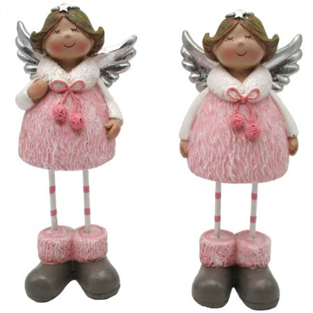 Novogodišnji anđeo u nežno rozoj haljinici 14cm ( 499283 ) - Img 1