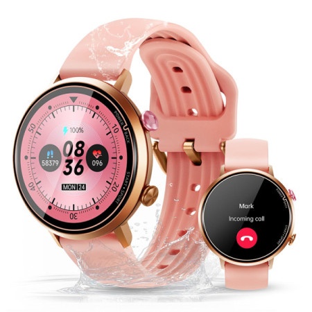 Oukitel BT60 pink Smart Watch ženski 230mAh/Heart rate/SpO2/Blood Pressure/Voice-Assist/Acceler 160495-1