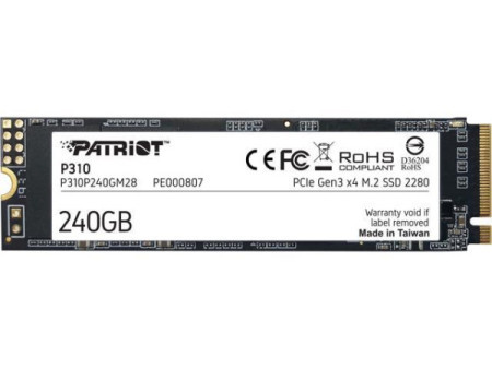 Patriot SSD M.2 NVMe 240GB P310 1700MBs1000MBs P310P240GM28