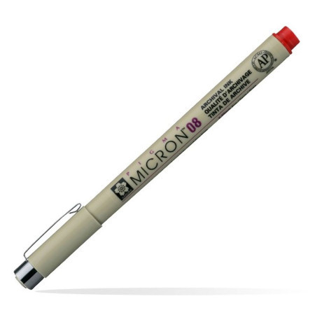 Pigma micron 08, liner, red, 19, 0.5mm ( 672039 ) - Img 1