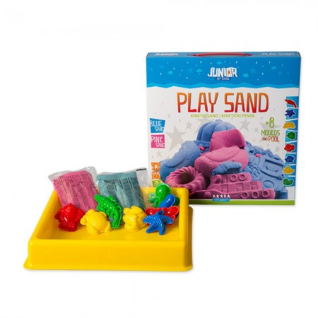 Play sand, kinetički pesak sa kadicom i kalupima, miks, 500g ( 130750 )