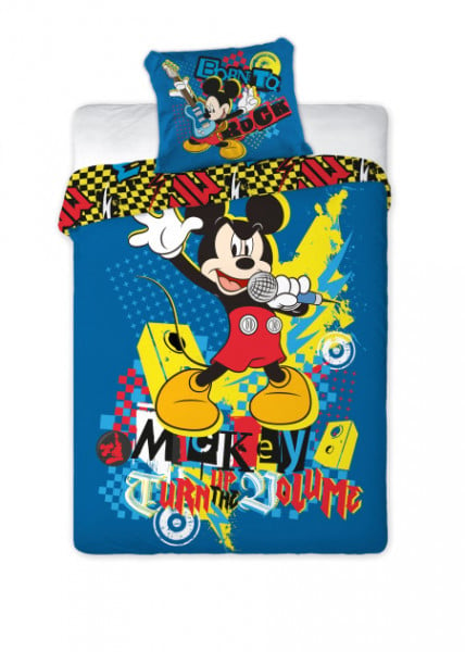 Posteljina za decu Mickey Mouse- Born to Rock 160x200 + 70x80cm ( 9620 )