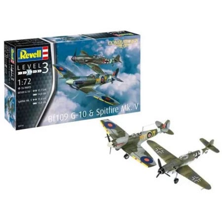 Revell maketa combat set messerschmitt bf109g-10 &amp; spitfire mk.v ( RV03710 )  - Img 1