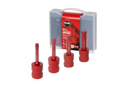 Rubi set premium burgija za keramiku za suvo bušenje 6, 8, 10, 12 mm sa adapterom za bušilice, M14 ( RUBI 51939 )