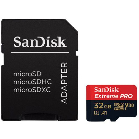 SanDisk SDHC 32GB Micro Extreme Pro 100MB/s C10 V30 U3+SD Adap. - Img 1