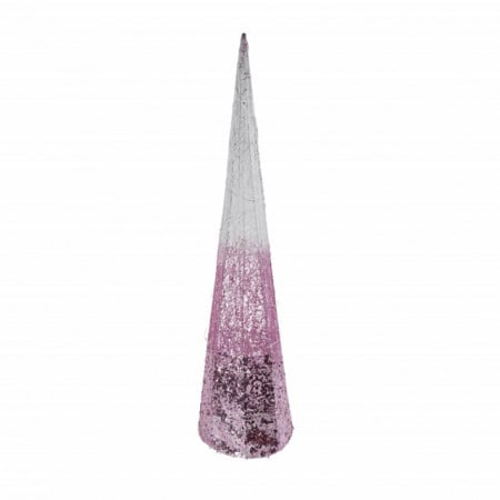 Shiny cone, jelka, svetlucava, roze, LED, 80cm ( 760013 )