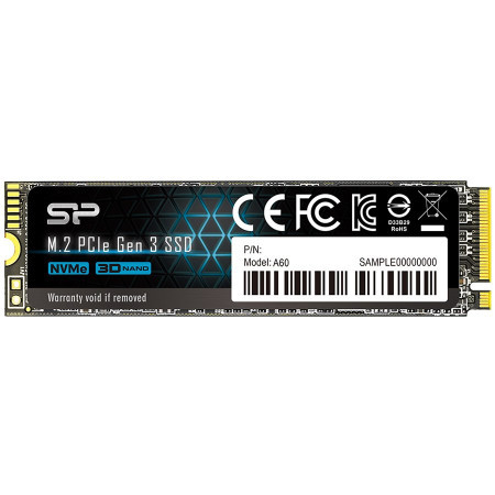 SiliconPower A60 1TB SSD, M.2 2280, PCIe Gen3x4, SLC Cache, ReadWrite: 22001600 Mbs ( SP001TBP34A60M28 )