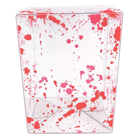 Spawn Clear Red Splatter 4'' Pop Protector With Film On It With Soft Crease Line And Automatic Bot Lock ( 053533 )
