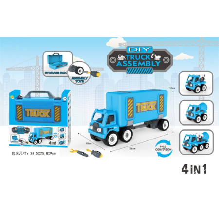 Speed, igračka, sklopivi građevinski kamion u kutiji, 4 u 1, plava ( 861211 ) - Img 1