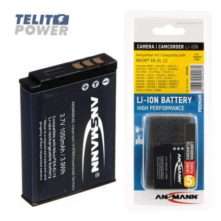TelitPower baterija Li-Ion 3.7V 1050mAh za Nikon kamere EN-EL12 ( 4274 ) - Img 1